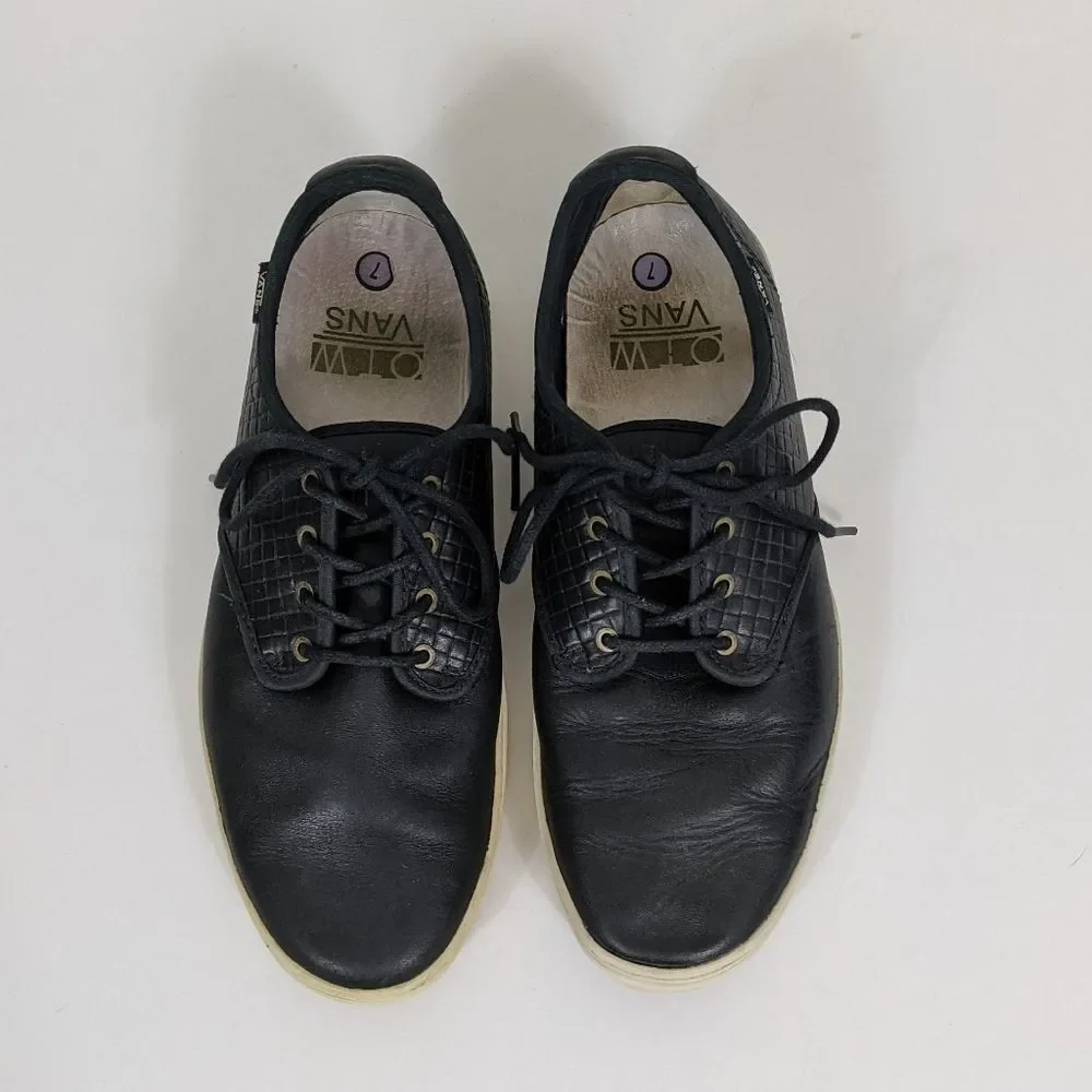 Vans Ludlow Europe Leather Sneakers Men's 7 Black